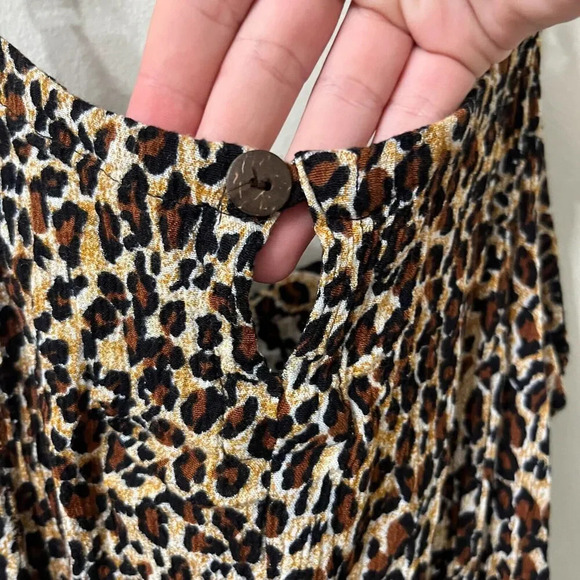 Los Mayas Womens Slinky Leopard Slip Dress S/M Maxi Sleeveless Animal Cotton - Picture 3 of 7